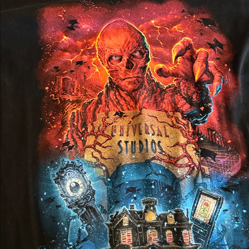 (2) items Size Adult S Hurley Shorts & Stranger Things Universal Studios Shirt